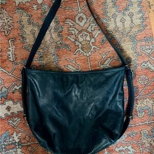 Tourmaline Rough and Tumble Leather Shoulder Bag